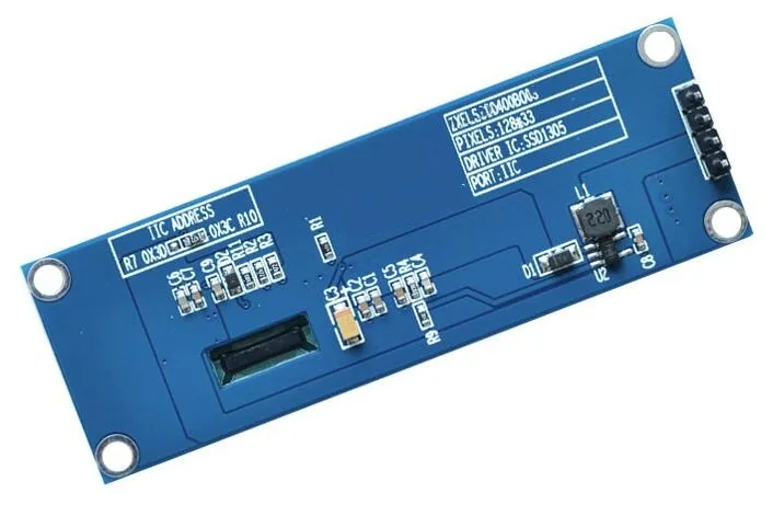 IPS экран 2 23 дюйма 4 контактный синий PM OLED с адаптером SSD1305 IIC интерфейс 128*33 3 В|qvga