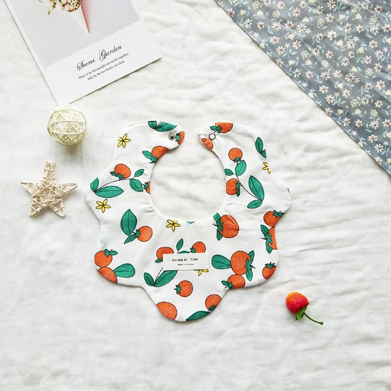 

360 Rotate Baby Cotton Drool Bibs Dual Side Print Saliva Towel Feeding Apron