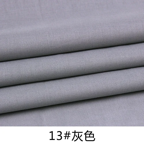 13 gray Хлопок, однотонный, тонкий, высокой плотности, белый, черный, красный, розовато-лиловый, синий, бежевый, серый, ткань для лета, Apperal подкладка для платья - Цвет: 13 gray