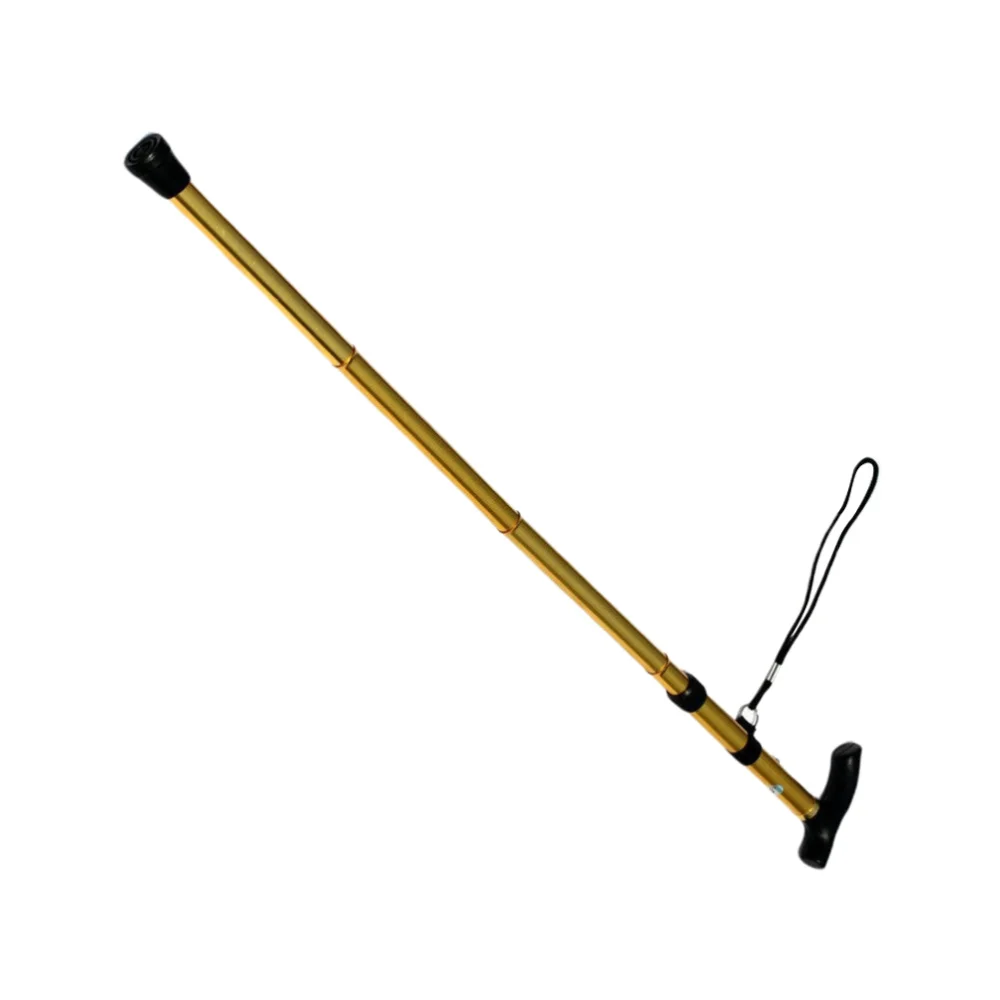 

Aluminum Folding Trekking Pole Walking Cane Retractable Anti-slip Four Sections Walking Stick Mobility Aid Comfortable Handle fo