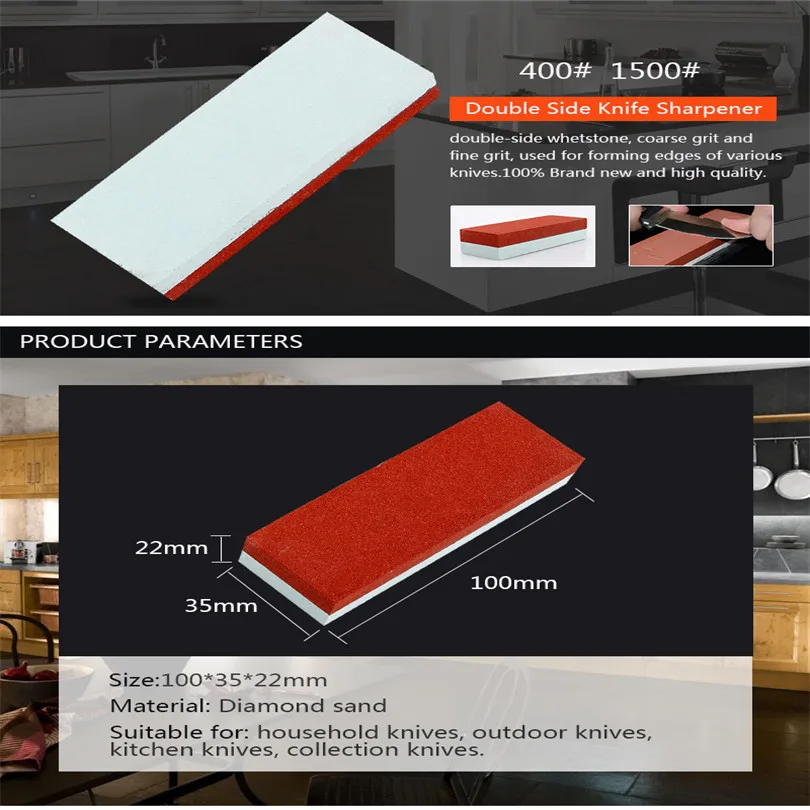 Kitchen Knife Sharpener Two Sides Sharpening Stone Whetstone Polishing Tool Accessories | Дом и сад