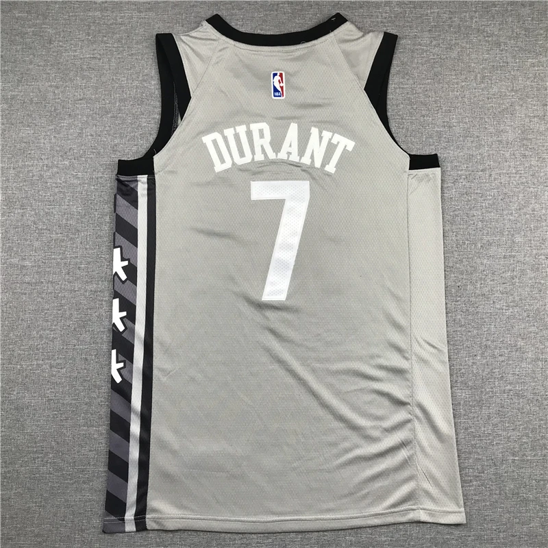 

Grey NBA Jersey Brooklyn Nets 7 Durant Jersey City Version White Men Jerseys Size S-XXL accept Custom
