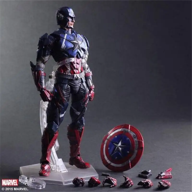 

26Cm Anime Figure The Avengers Captain America Spider Man Thor Black Widow Pvc Action Figure Super Hero Model Toys Collectible