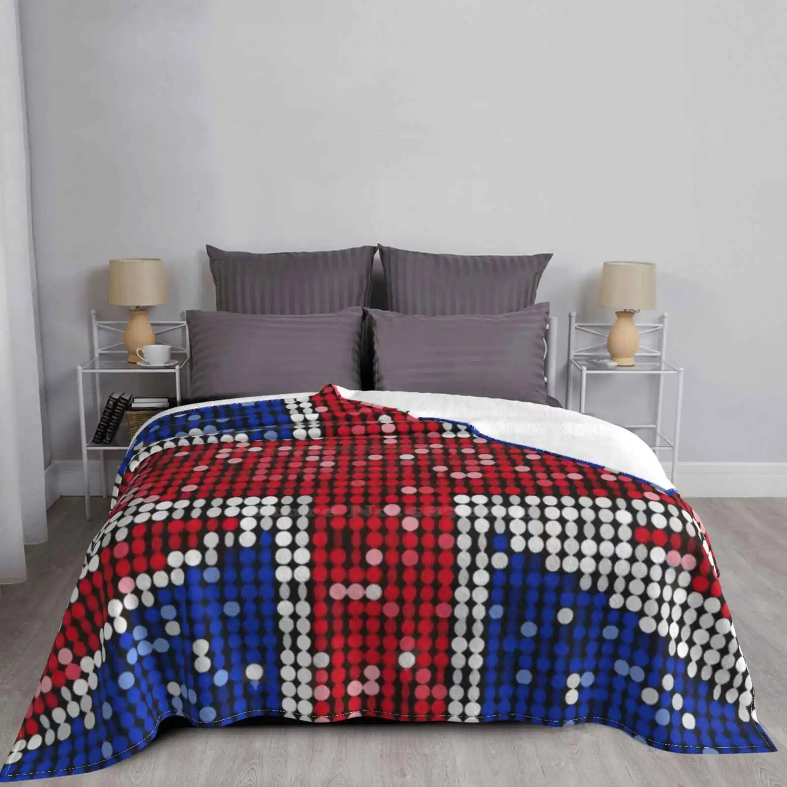 Union Jack Flag Uk Sequin For Home Sofa Bed Camping Car Plane Travel Portable Blanket British Great Britain England English |