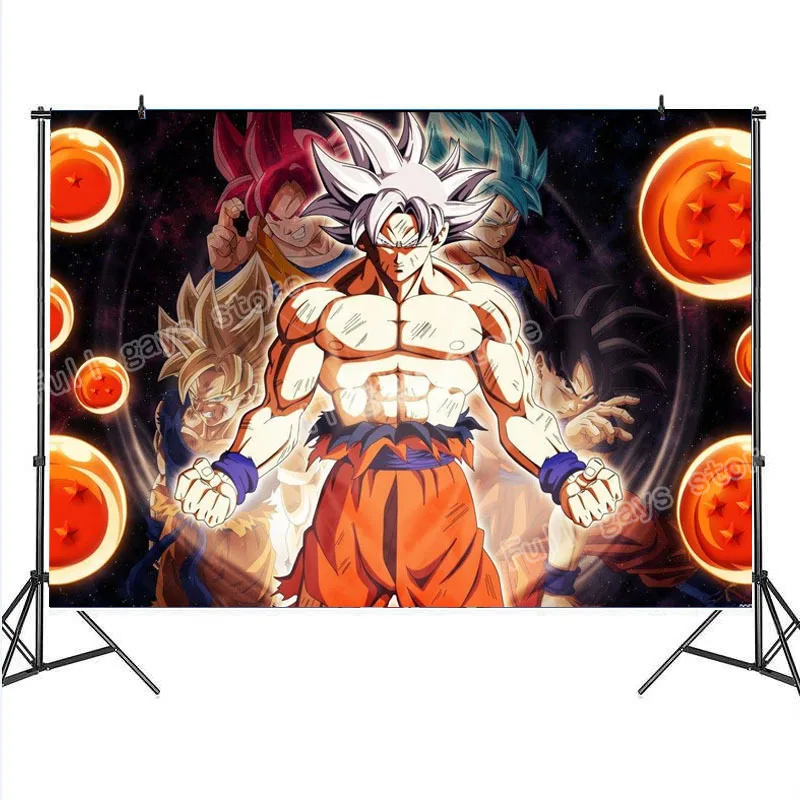 Dragon Ball Party Tableware Kid Baby Theme Birthday Decoration Supplies Anime Goku Vinyl Photography Backround Cloth Decor Set | Дом и сад