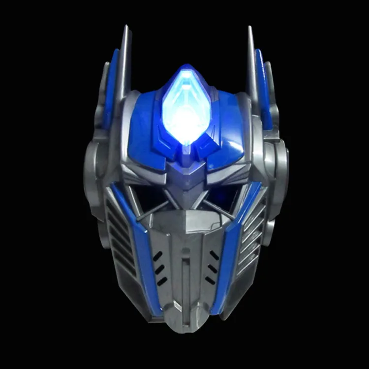 Optimus Prime mask Хэллоуин Hoilday маска для вечеринки косплей супергерой Человек-паук Маска светящийся светодиодный осветительный прибор мальчик детский фестиваль Железный человек Маскарадная маска - Цвет: Optimus Prime mask