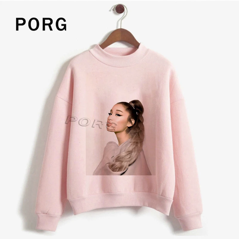 Ariana Grande/Розовая Толстовка для женщин в готическом стиле, уличная Harajuku Sudadera Mujer, новая женская одежда, толстовки с длинными рукавами и круглым вырезом