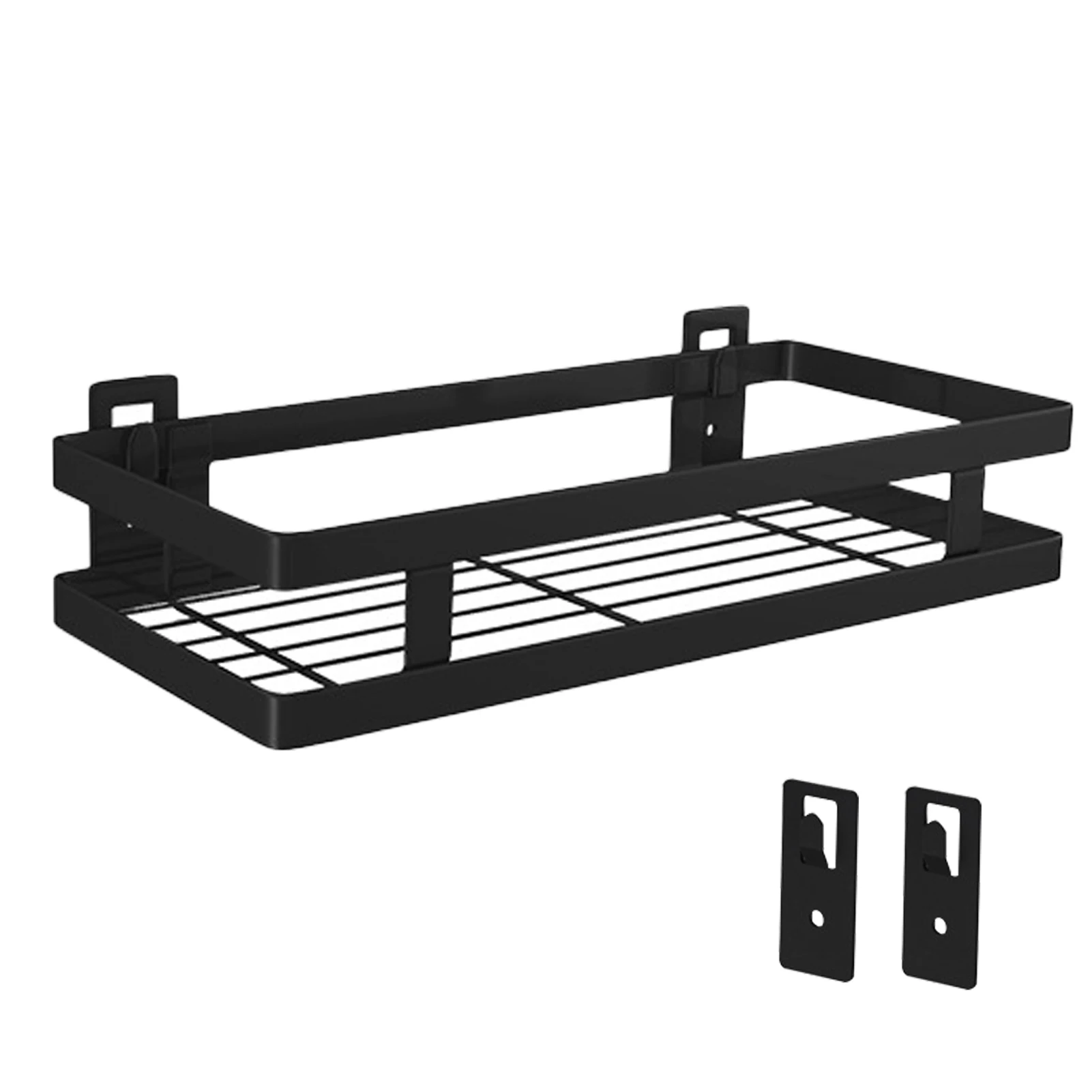 

Universal Storage Shelf Accessories Black Stainless Steel Practical Heavy Duty Wall Mounted Multifunction Seasoning Rack