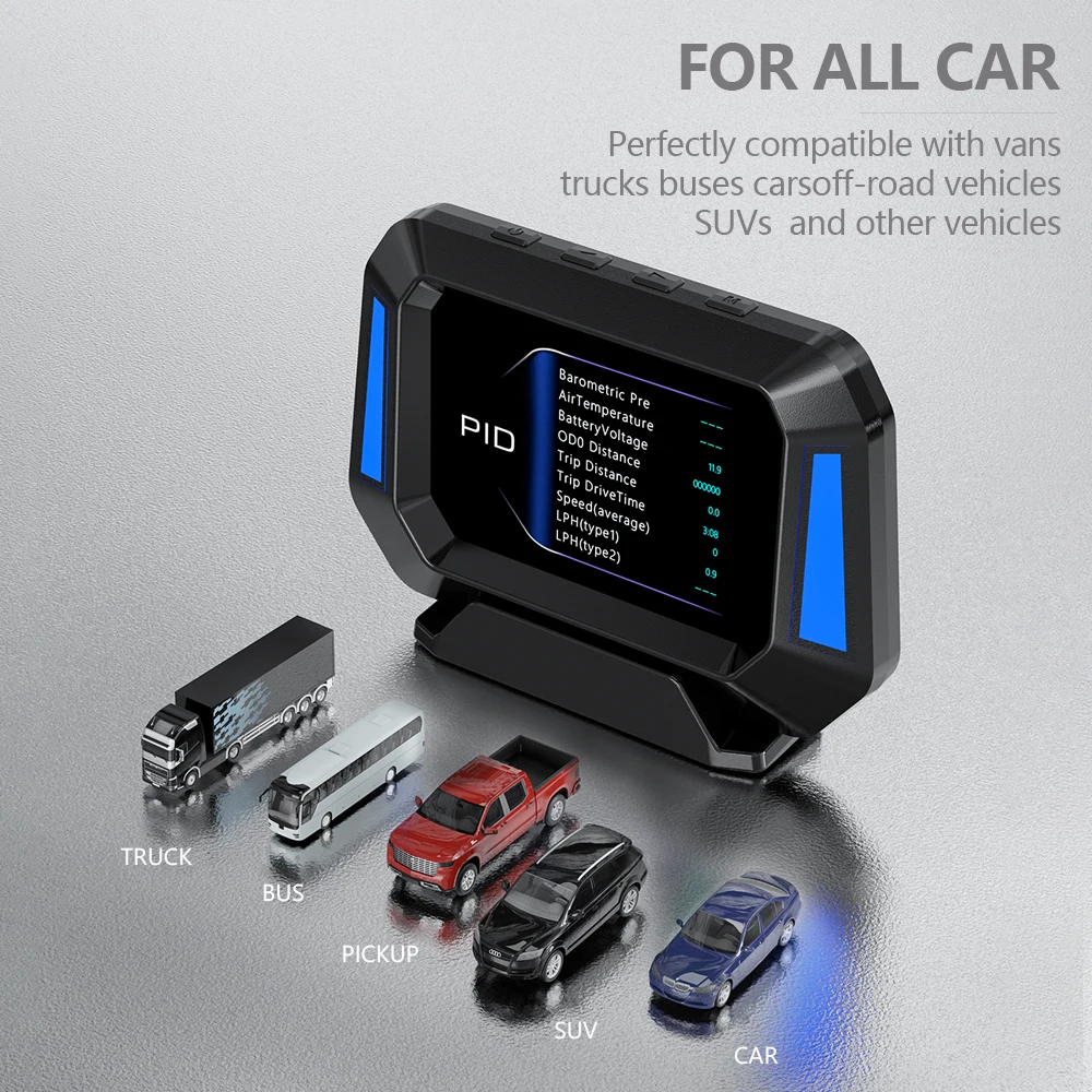 $56.14 GEYIREN P21 4x4 Inclinometer Car Level Sensor HUD Gradient GPS Real-Time Off-road Vehicle System Speedometer Auto Accessories