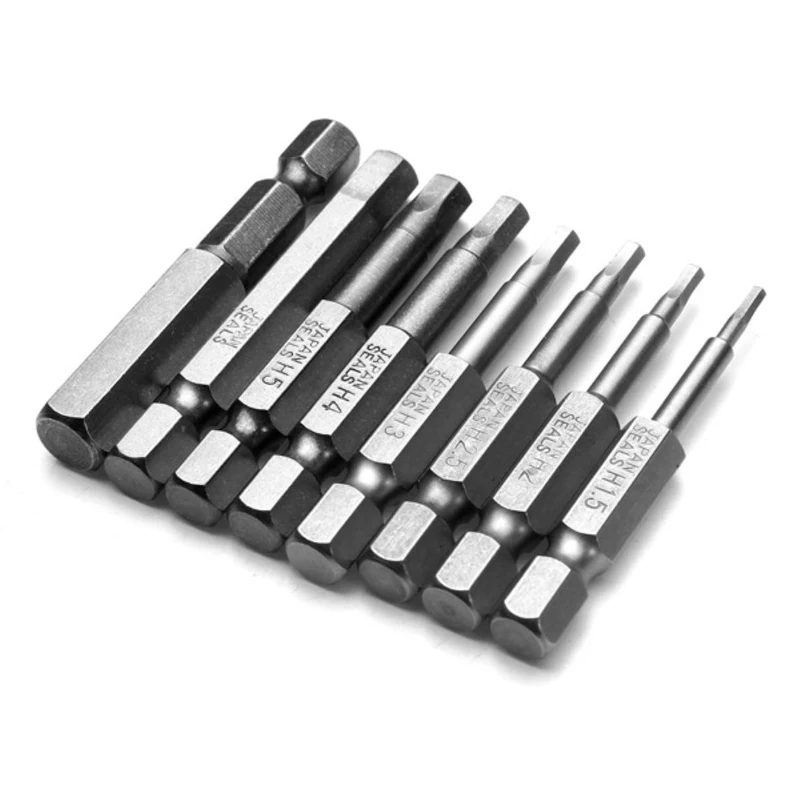 8 шт. 1/4 дюймовые отвертки биты шестигранные магнитные 50 мм|Аксессуары для