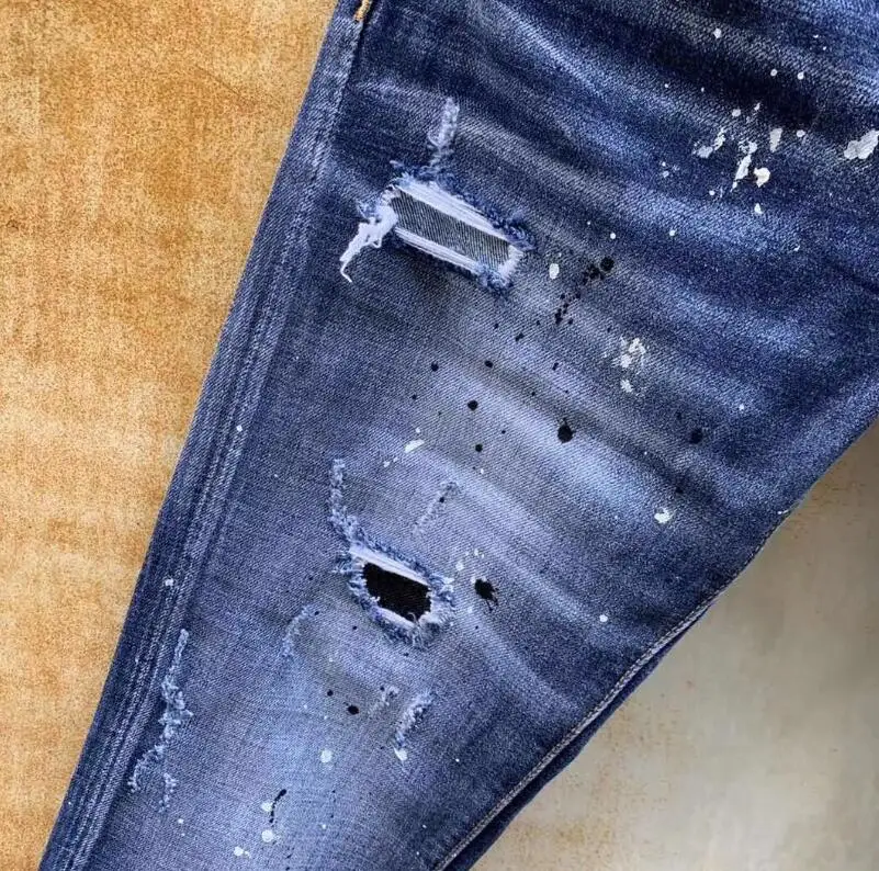 blue pants classic,Authentic DSQUARED2,Retro,Italian brand ,Women/Men Jeans,locomotive,Jogging jeans,DSQ9130