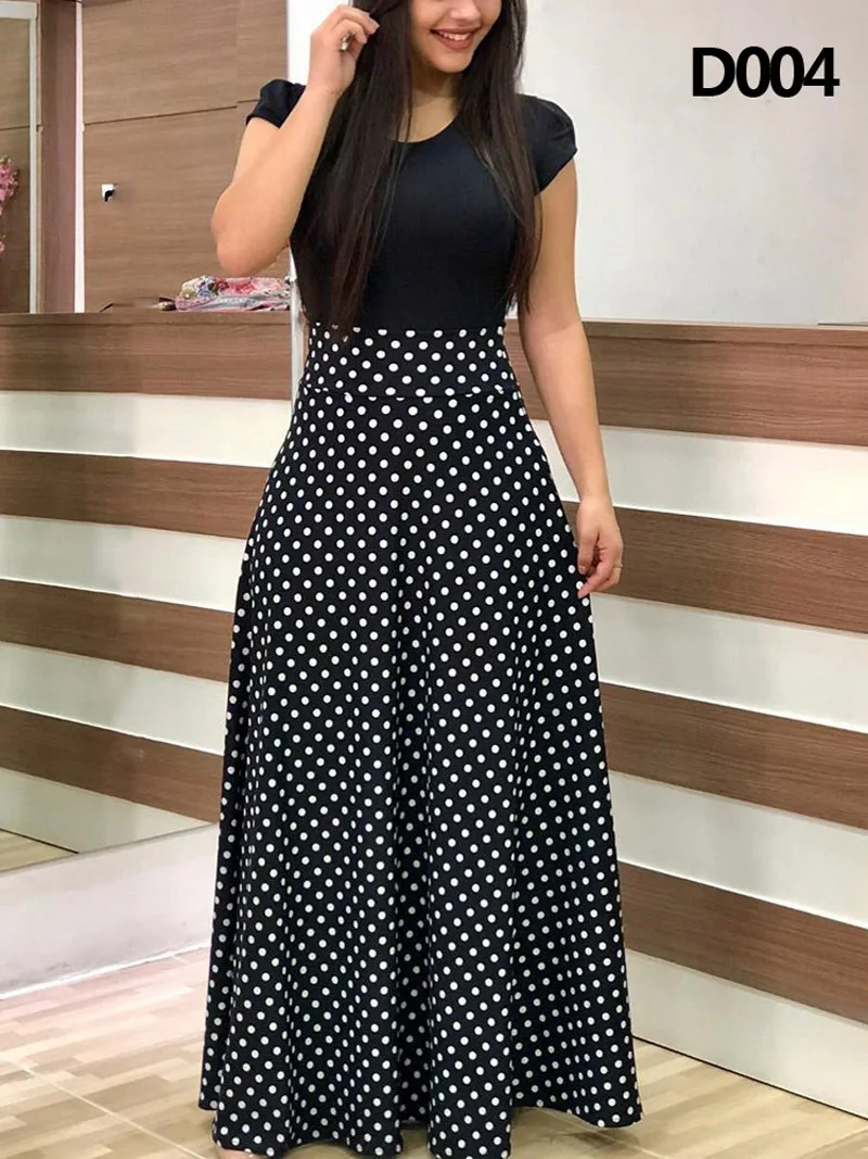 

5XL Summer Dress Women Plus Size Clothing Boho Hallow Floral Printed Dress Party Fashion Clothes Casual A Line Slim Long Dresses