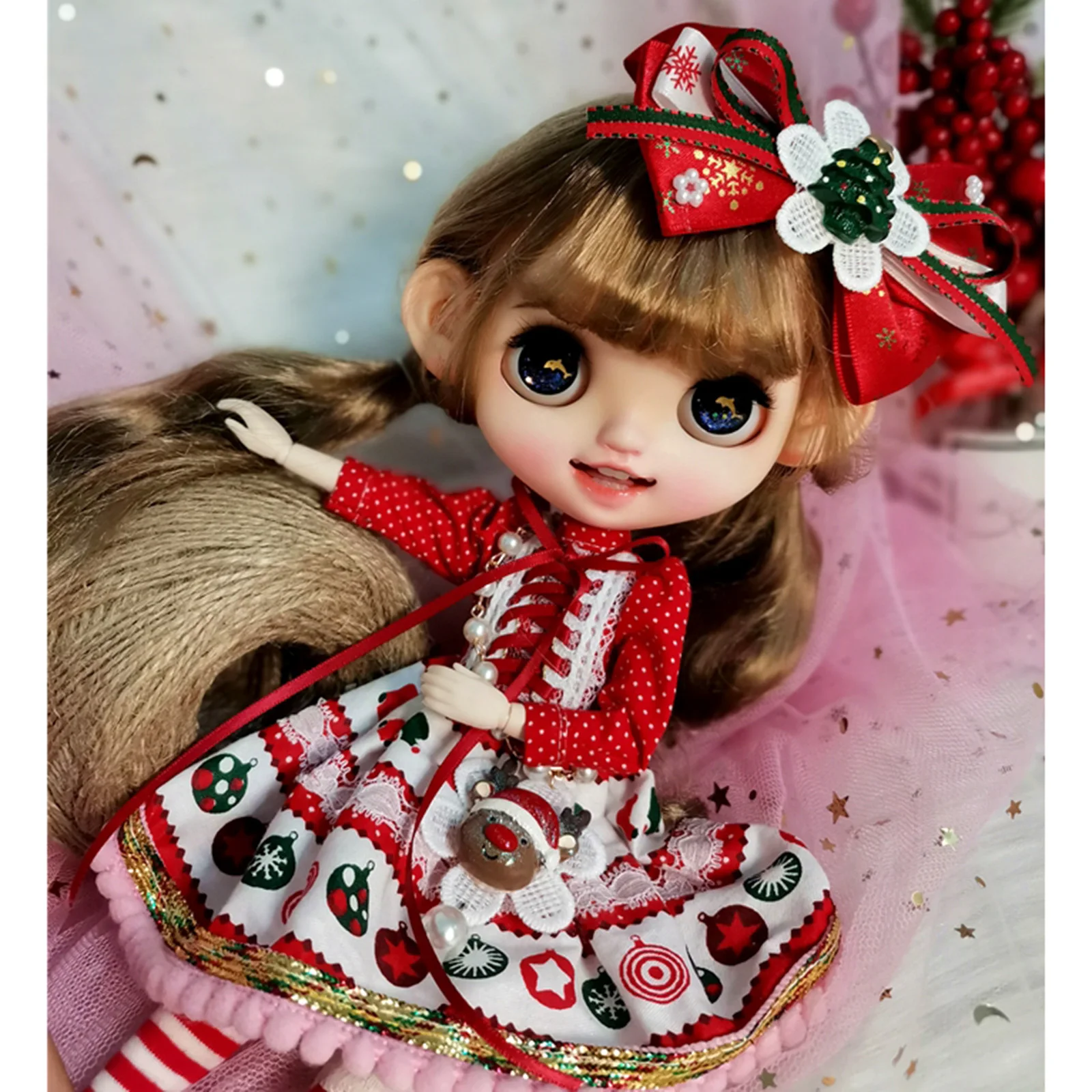 

Modikerbjd 2020 Christmas Dress Clothes Set for Blyth Dolls - Without Doll (Christmas Deer Snowflake)