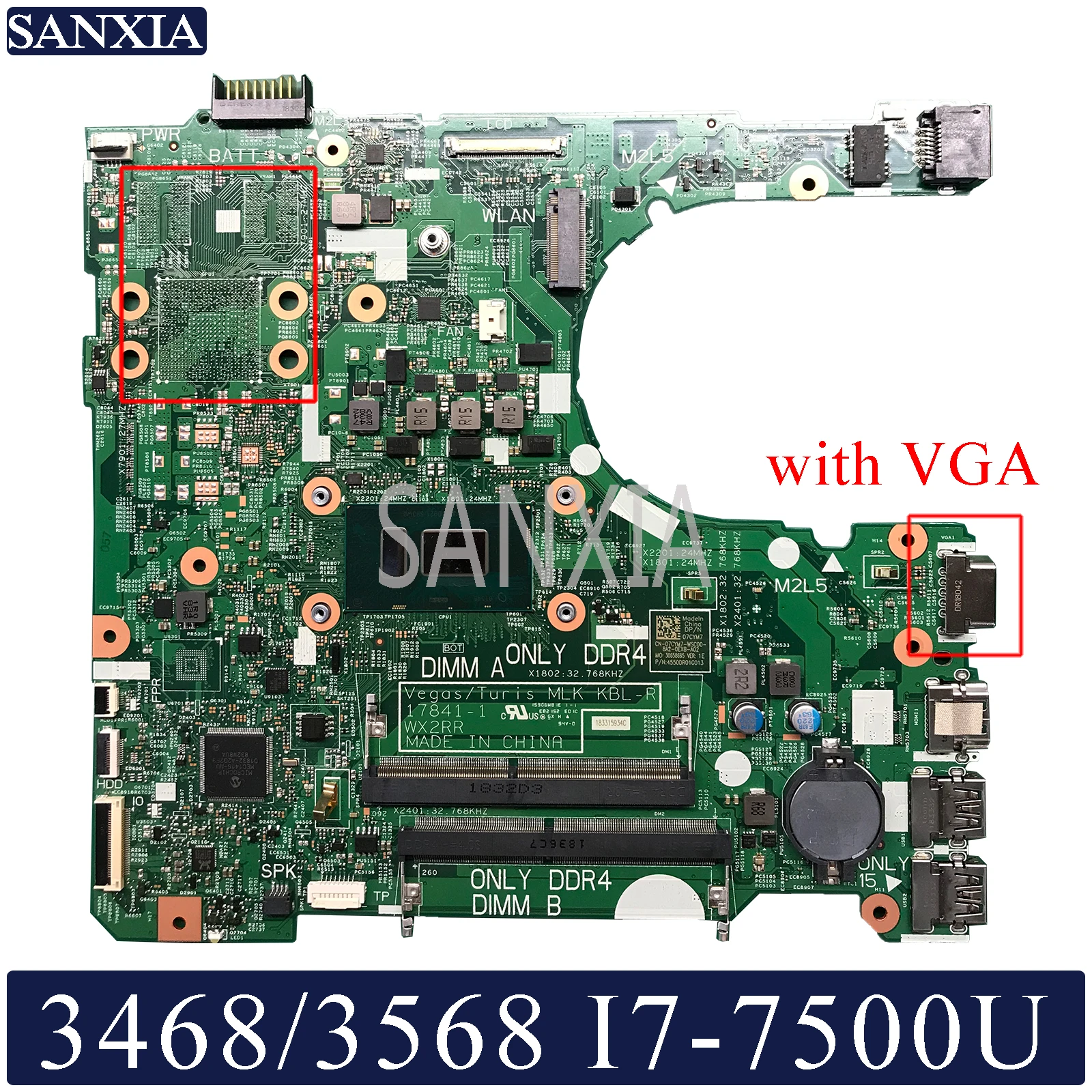 Материнская плата KEFU 17841 1 для ноутбука Dell Inspiron 3568 3468 оригинальная материнская I7