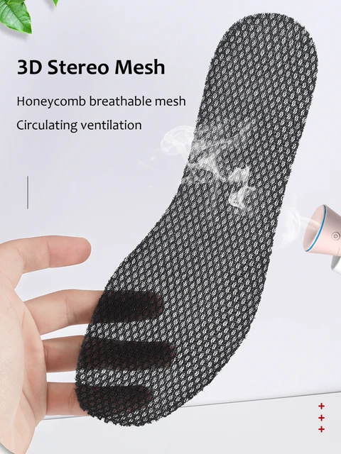 Deodorant Foot Insoles Bamboo Charcoal Insert Light Weight Mesh Breathable Shoe Pad Insert Suction Perspiration Insole 3