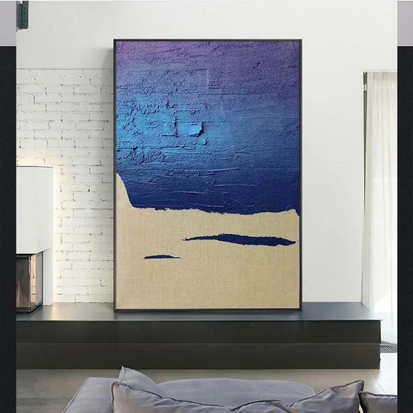 

Настенная картина маслом на холсте ручной работы, домашний декор, современная простая абстрактная Вертикальная доска для гостиной, спальни...