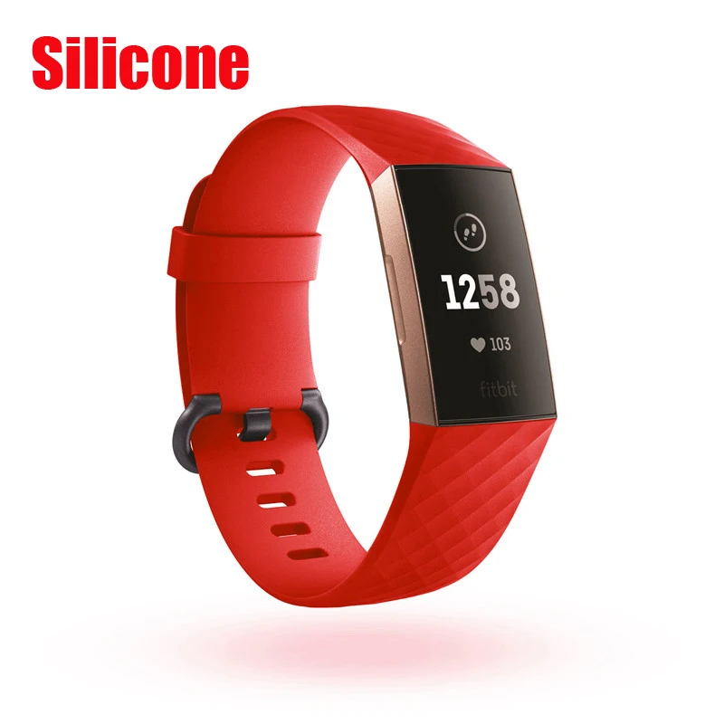 Миланский магнитный ремешок для Fitbit Charge 3 для Charge 2 фитнес-браслет из нержавеющей стали спортивные часы сменный металлический браслет - Цвет: Red-Silicone