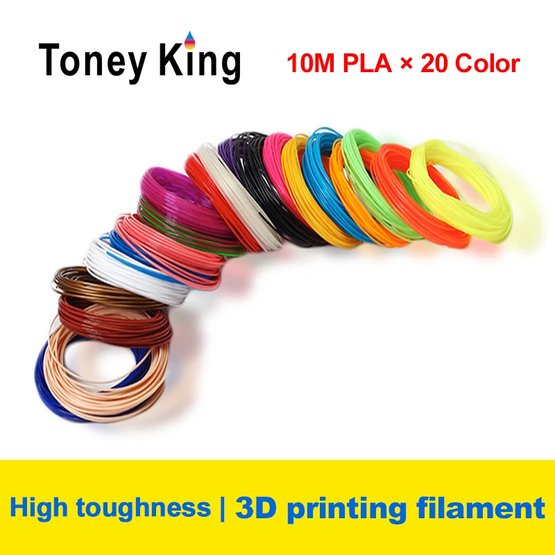 

Toney King 20Color*10m 200m 3D Pen Special 1.75mm PLA Filament 3D Printing Material 3D Printer Refills Modeling Stereoscopic