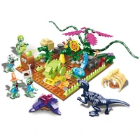 jx90072 building blocks 417pcs raptor invasion scene zombie small particles assembled educational toy gift