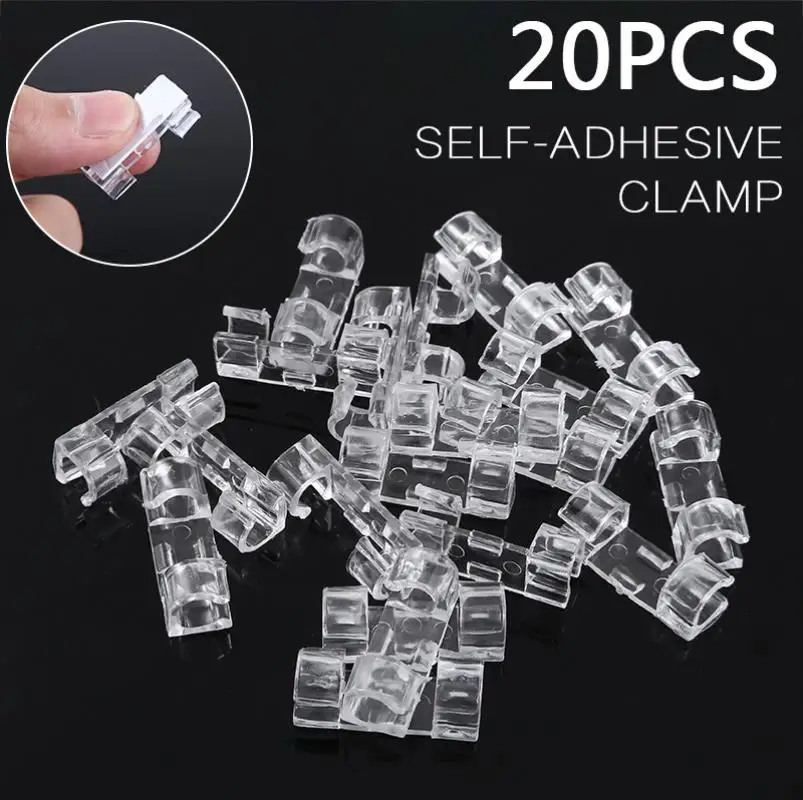 

20pcs Self-adhesive Wire Finisher Portable Power Cords Organizer Finisher Cable Clamp Storage Fixing Clips