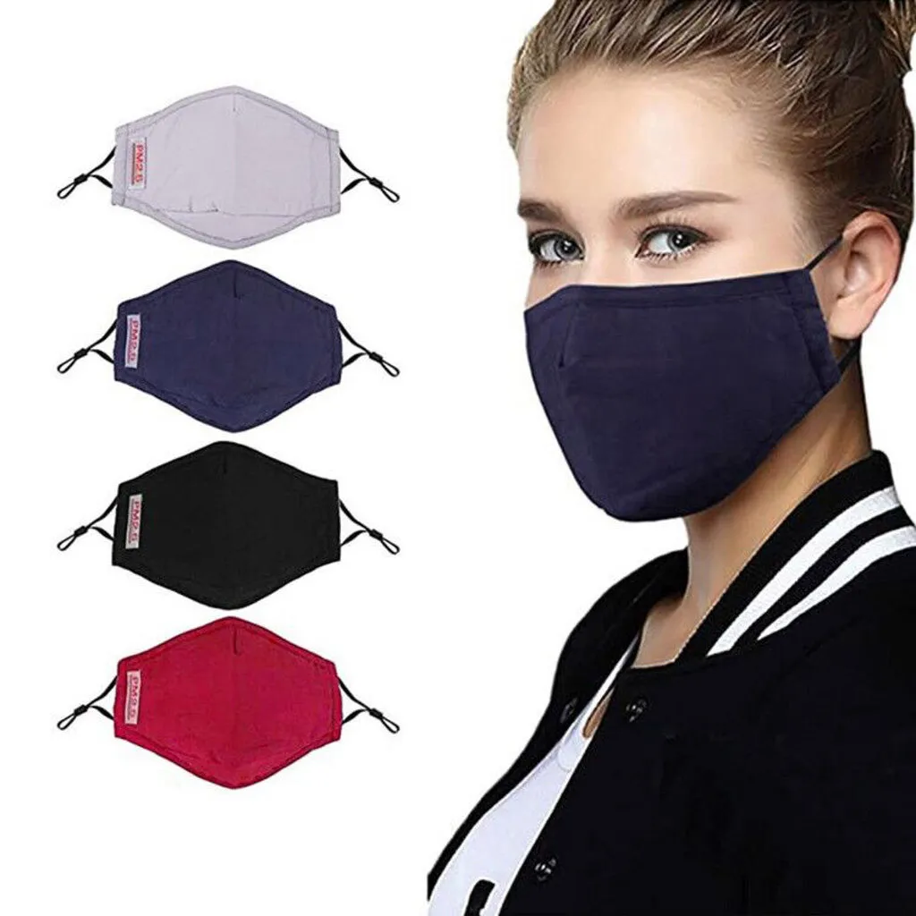 

4 шт., унисекс, маски для рта, дышащие, PM2.5, многоразовые, хлопковые, регулируемые, маски для лица, маска для рта, дышащие маски