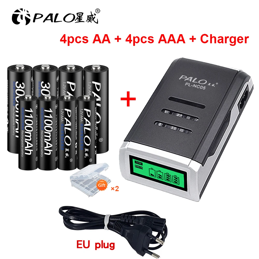 1.2В Ni-MH AA аккумуляторная батарея + AAA батареи LCD зарядное устройство для Ni-CD |