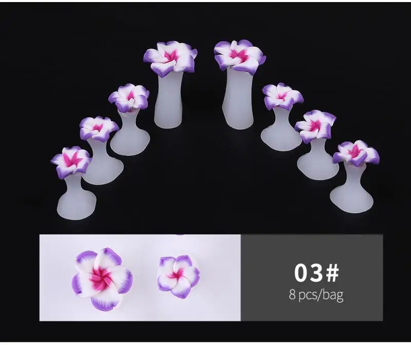 

8pcs Soft Silicone Toe Separator Flower Modeling Pearl Heart Nail Art DIY Foot Finger Divider Form Manicure Pedicure Nail Art