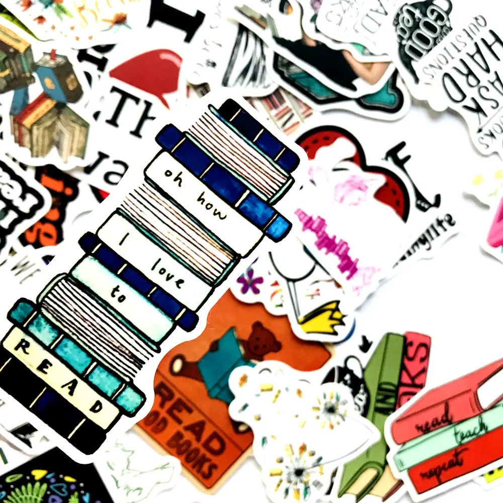 50 шт Мультяшные для чтения книг в стиле граффити Водонепроницаемый наклейки