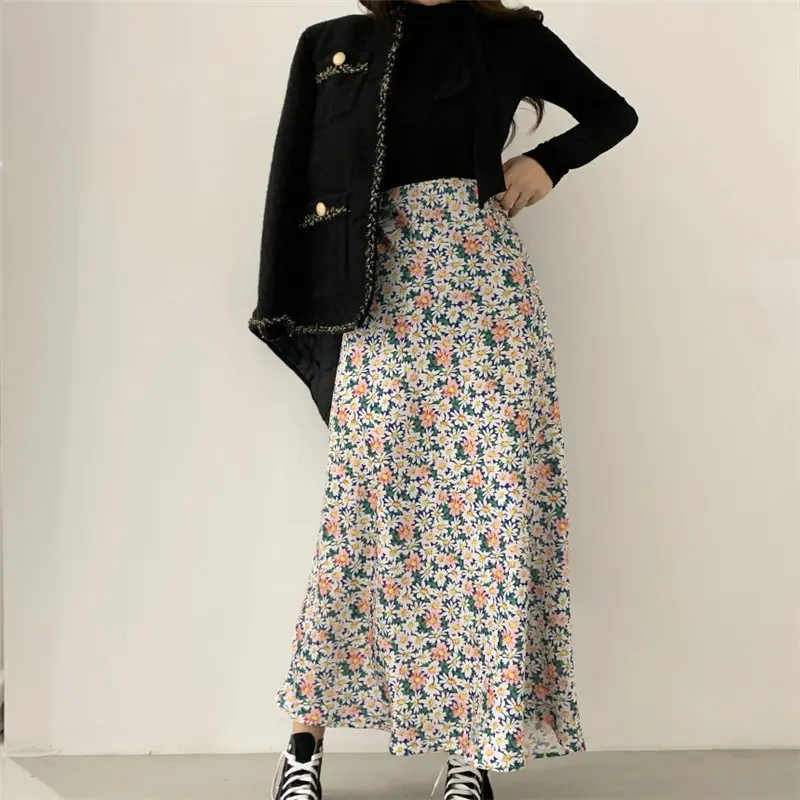 Женская винтажная длинная юбка с высокой талией Alien Kitty новинка 2020|Женские юбки| |