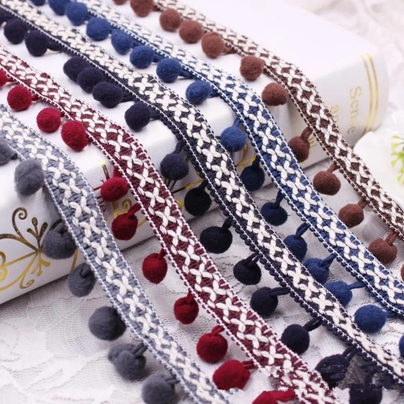 1 ярд винтажная кружевная отделка лента 5 см помпон Ранняя поделка украшение