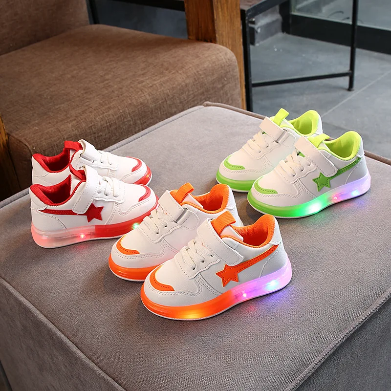 

Кроссовки детские, для мальчиков, со светодиодной подсветкой, Нескользящие, дышащие, повседневные, размер 21-30