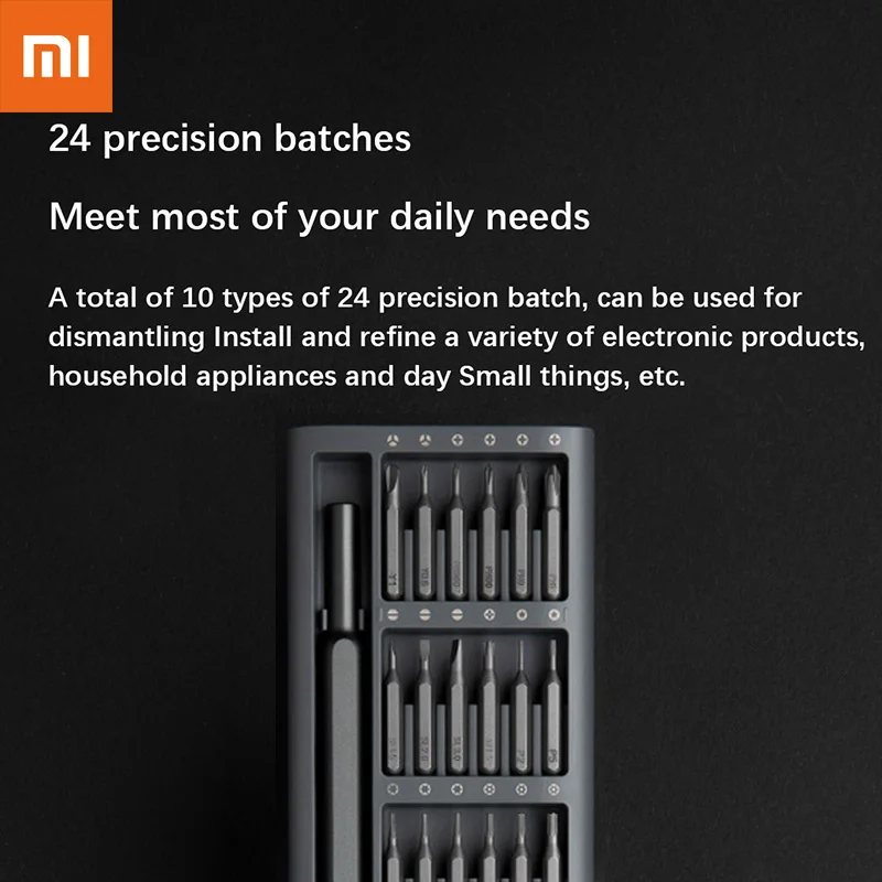 XIAOMI 24 In 1 Screwdriver Set Precision Magnetic Screw Driver Bits Hex Bit Handle Mobile Phone Repair Screwdrive Kit Tools | Инструменты