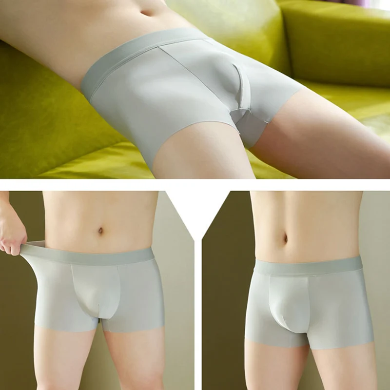 

Ice Silk Men Underwear Men Underwear Boxer Shorts Panties Brand Underpants Men Breathable Shorts Boxershorts Men 2021 Elasticity