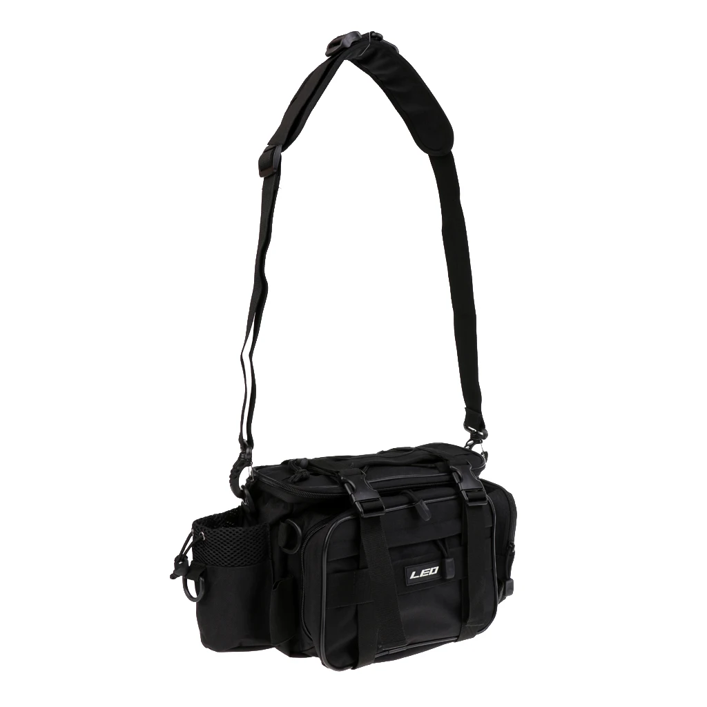 

Многофункциональная сумка для рыболовных снастей, водонепроницаемая поясная сумка, черная сумка через плечо