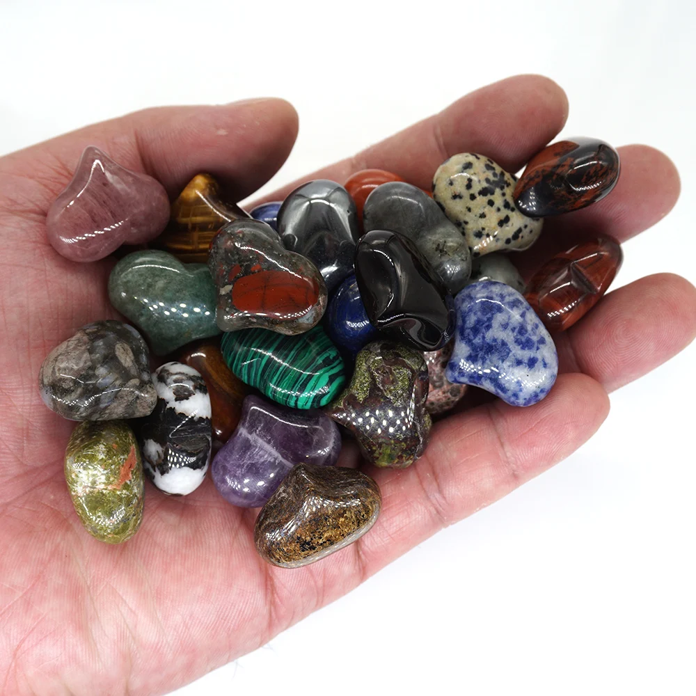 Любящее сердце в форме натуральный каменные подвесные украшения рукоделие