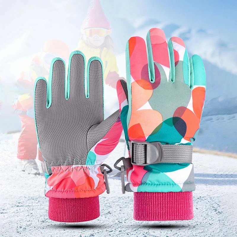 

1 Pair Men Women Children Ski Gloves Waterproof Warm Cycling Hockey Gloves Winter Sports Skiing Snowboard Gloves