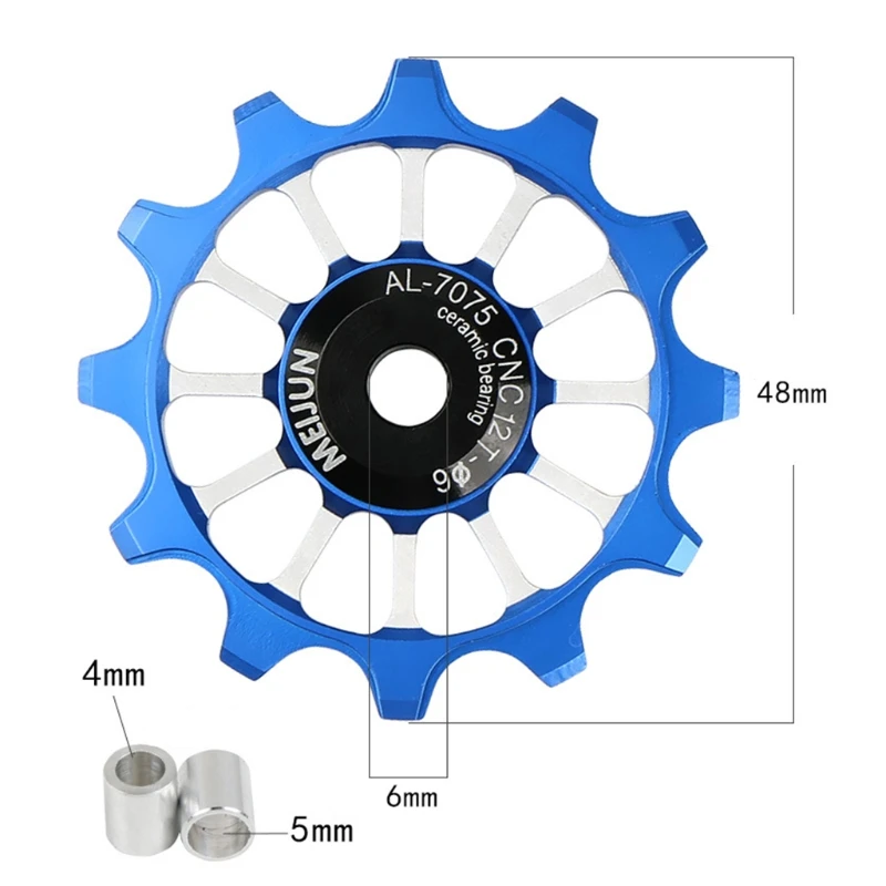 

12T Positive Negative Bicycle Derailleur Guide Wheel Ceramic Bearing Bike Pulley