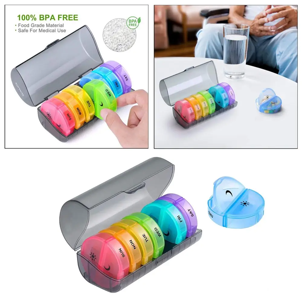 Органайзер для таблеток большой емкости 2 раза в день утром и ночь | Дом сад