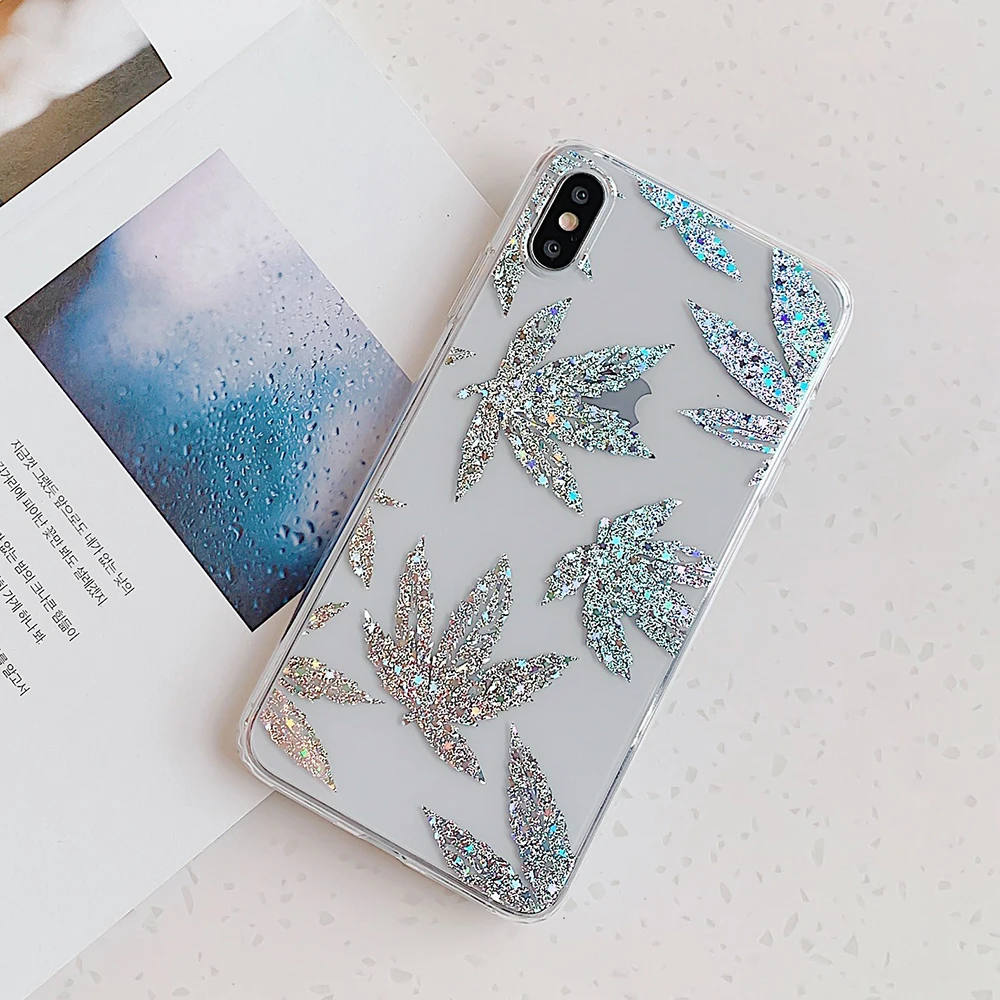 LOVECOM листья и ананас Прозрачный чехол для телефона для iPhone 11 Pro Max XR XS Max 7 8 Plus X Прозрачная мягкая Гальваническая задняя крышка