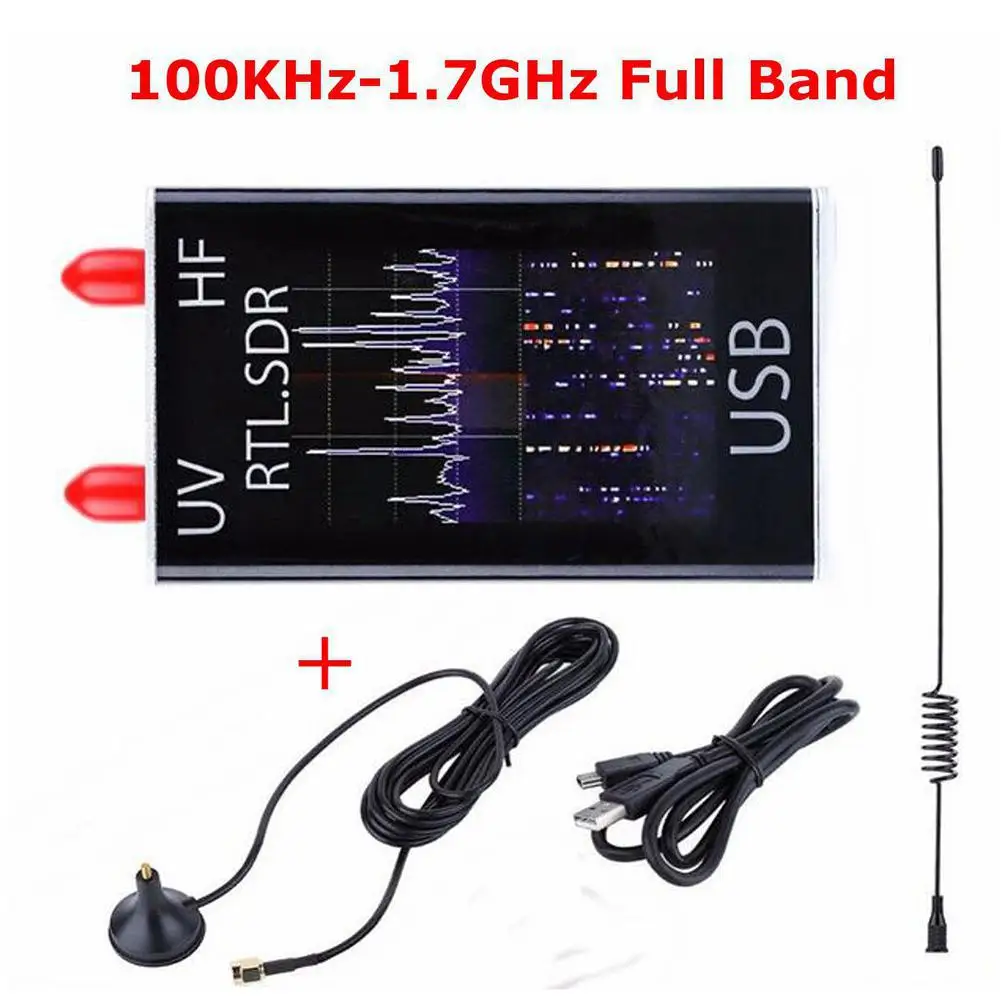 100KHz 1 7 GHz полный диапазон UV HF RTL SDR USB тюнер приемник/R820T + 8232 Ham радио|Измерители