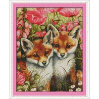 everlasting love christmas two little chinese cross stitch kits ecological cotton counted stamped 11ct new store sales promotion