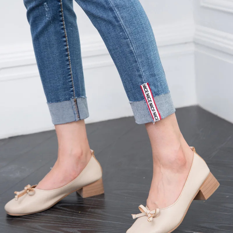 Винтажные обтягивающие джинсы стрейч для беременных Одежда ретро штаны