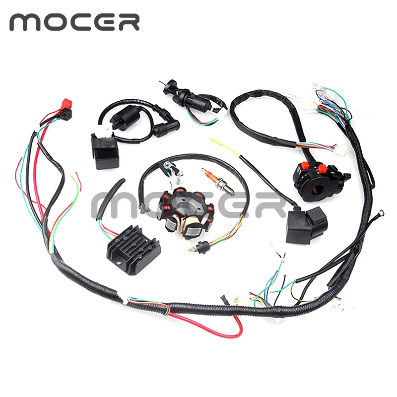 Полный комплект электропроводки подходит для велосипеда грязи ATV QUAD 50 70 90 110CC с