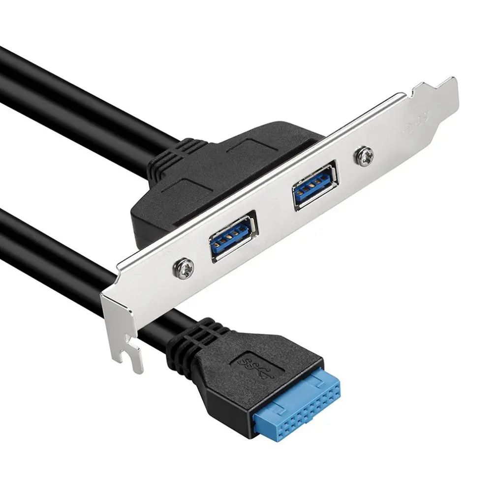 

High Speed USB 3.0 Back Panel Expansion Bracket to 20-Pin Header Cable (2-Port) Motherboard FOR PC