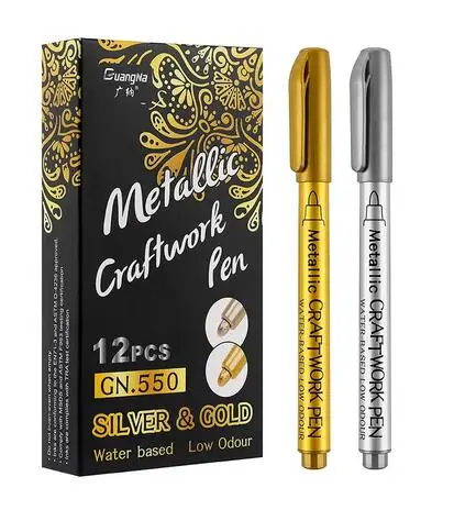 

Маркеры Coliky металлические золотые и серебряные