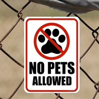 warning sign no pets allowed metal tin sign notice poster