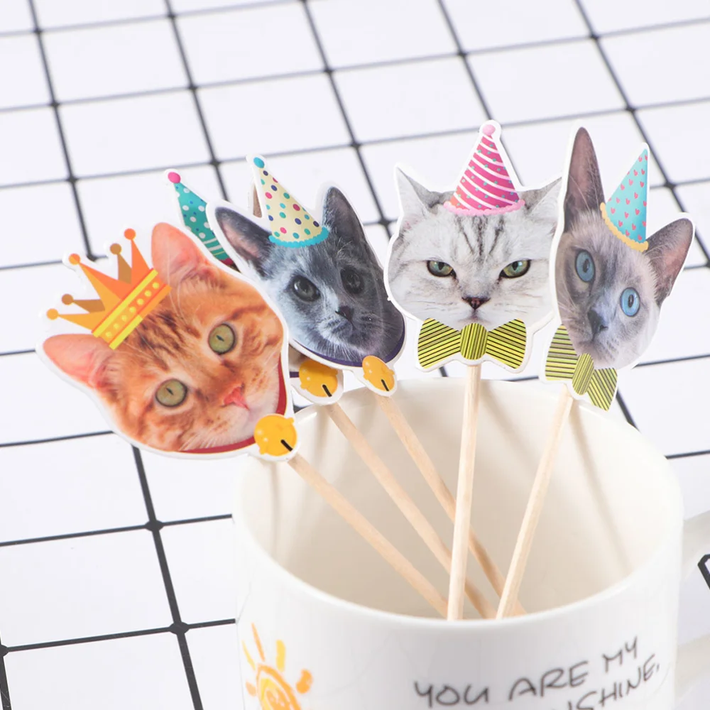 

48pcs Cake Toppers Birthday Cake Picks Pet Themed Topper Birthday Supplies