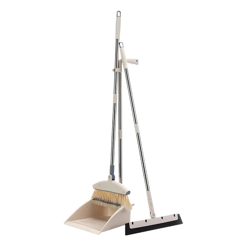 Набор для чистки метлы и совка вертикальный стоячий поддон пыли с выдвижной