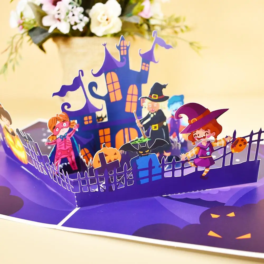 

Hallows' Day Pop-up 3D Halloween Cards for Kids Funny Pumpkin Greeting Card Postcard