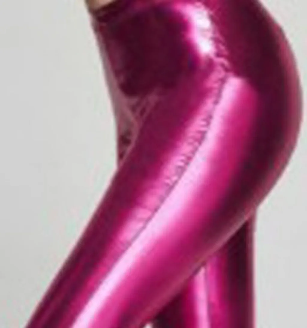 Женские Блестящие Брюки клеш с металлическим блеском брюки высокой талией и